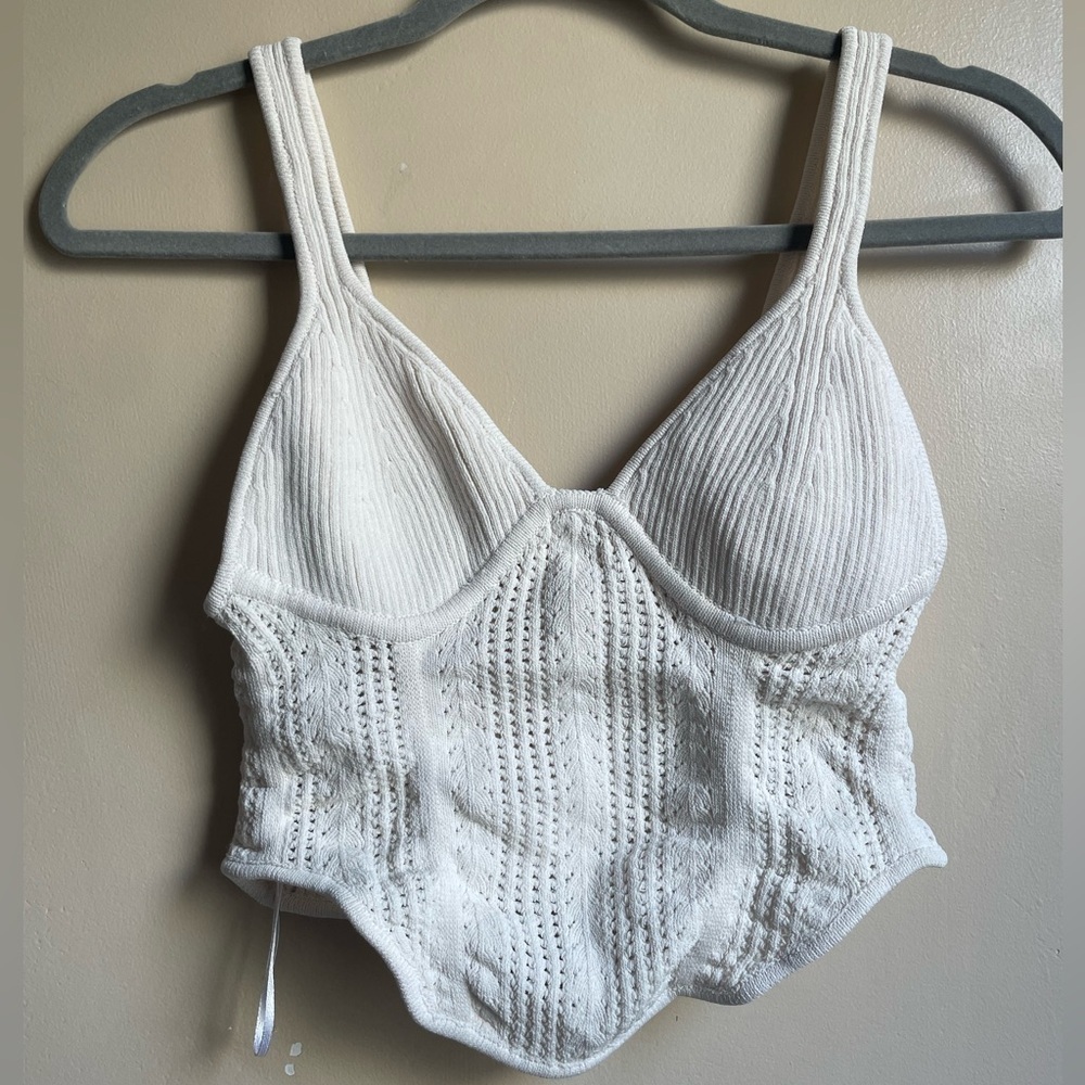 NWOT GARAGE bralette ribbed crop top super cute size L boho festival